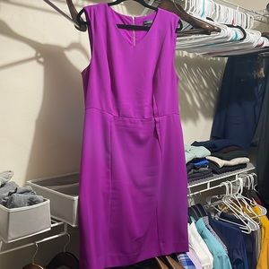 Magenta The Limited size 16 v-neck, no sleeve, knee length sheath dress.